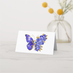 Cartão De Horário Borboleta Safira Flor