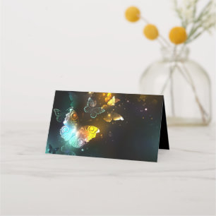 Cartão De Horário Borboletas luminosas e borboletas noturnas