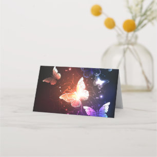 Cartão De Horário Borboletas noturnas brilhantes