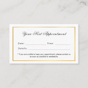 Cartão De Horário Branca   Utilização Dourada de Solteiros mínimos e