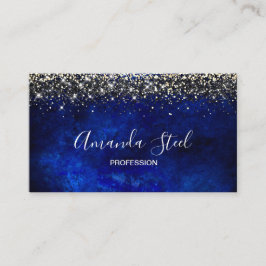 Cartão De Horário Brilhante azul-real de ouro bonito