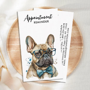 Cartão De Horário Buldogue Francês Personalizado Cão-Groomer Pet Sit