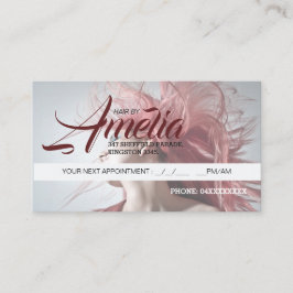 Cartão De Horário Cabelo rosa da placa de compromisso do cabeleireir