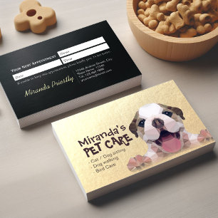 Cartão De Horário Cachorro Baixo Pet Care Alvenaria Comida Salão