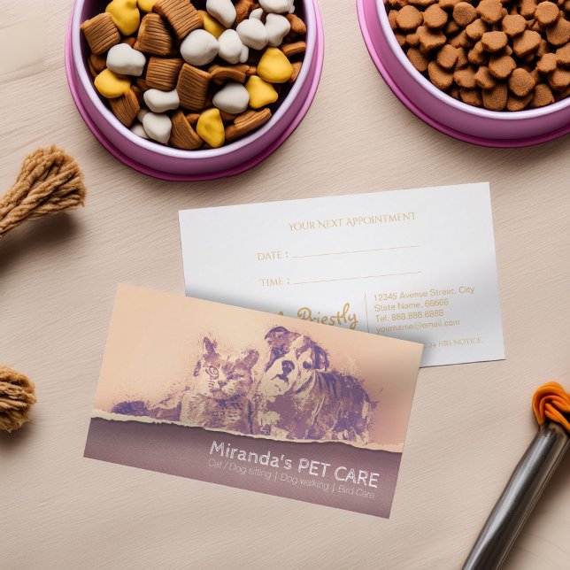 Cartão De Horário Cachorro Cachorro Gato Pet Care Compro Sentado (Criador carregado)