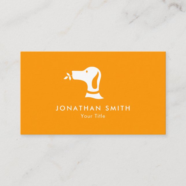 Cartão De Horário Cachorro Laranja Caminhando Pet Sentado Nomeação d (Frente)