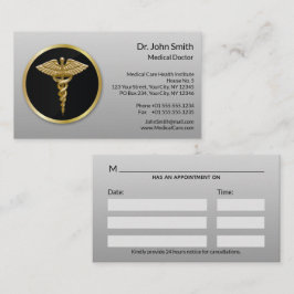 Cartão De Horário Caduco Médico Profissional Dourado