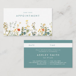 Cartão De Horário Campo de flor selvagem legante