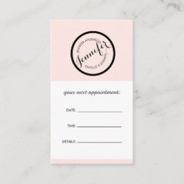 Cartão De Horário Carimbo do Círculo Vintage Logotipo Cor-de-Rosa