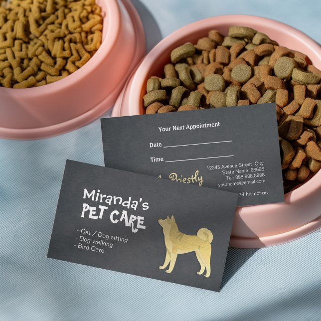 Cartão De Horário Cartoon Dourado Puppies Akita Inu / Shiba Inu Pet  (Criador carregado)