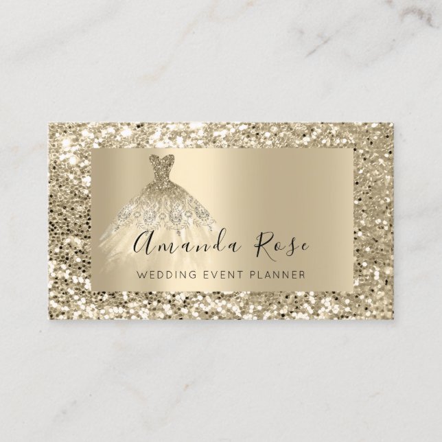 Cartão De Horário Champaing Dourado Event Planner Fashion VIP (Frente)