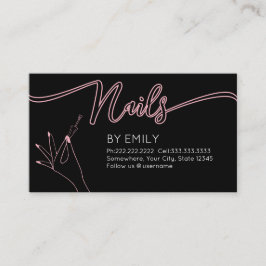 Cartão De Horário Chic nail salon Manicurist Blush Pink