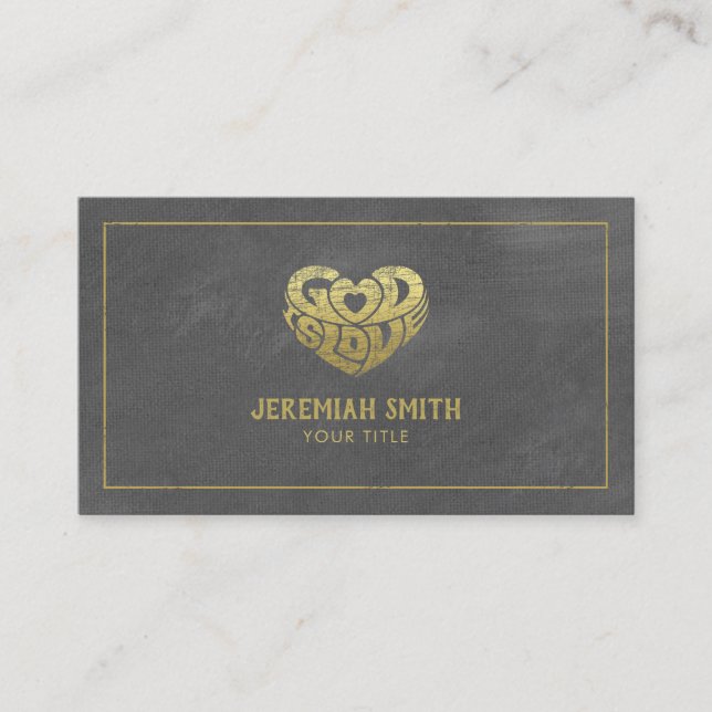 Cartão De Horário Cinza Deus É Amor Pastor Cristão Da Igreja (Frente)