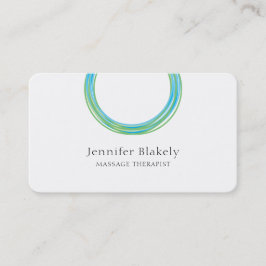 Cartão De Horário Círculo de Energia do Teto Azul Branco Moderno