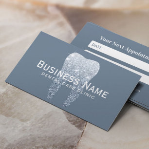 Cartão De Horário Clínica de Dentista de Dentes Azuis de Dentagem