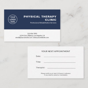 Cartão De Horário Clínica de Fisioterapia Logotipo Personalizado