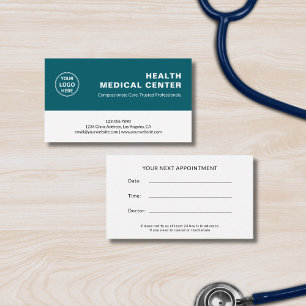Cartão De Horário Clínica de Saúde Médica Doutor Verde Teal