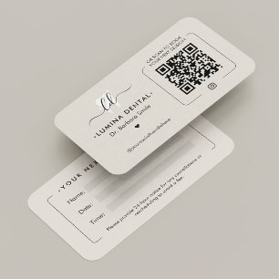 Cartão De Horário Clínica Dentária Minimal Dentist Monograma Areia Q