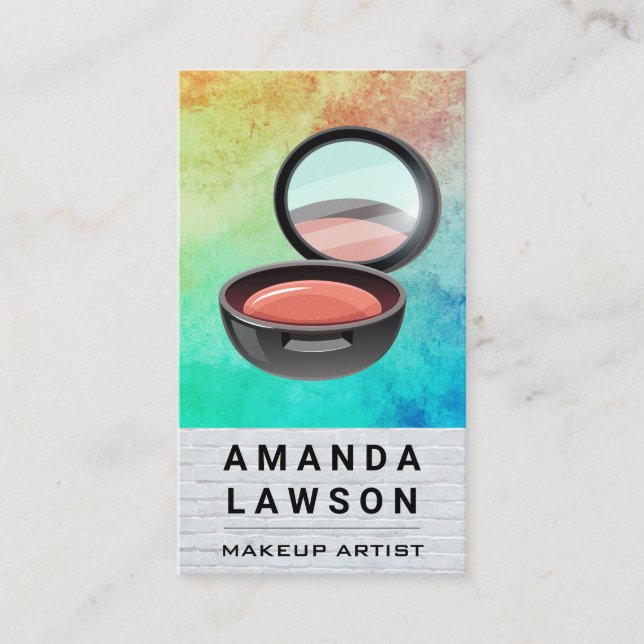 Cartão De Horário Compacto de maquiagem | Pintura de textura branca (Frente)