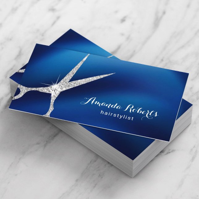 Cartão De Horário Compromisso Azul e Prateado do Marinho Moderno do  (Criador carregado)