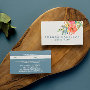 Cartão De Horário Compromisso das Flores Rosa Modernas Bloom Waterco