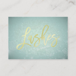 Cartão De Horário Compromisso de Ativação de Script de Lashes Dourad