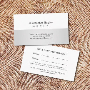 Cartão De Horário Compromisso de Estilos de Cabelo Branco Moderno Fa