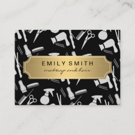 Cartão De Horário Compromisso de Stylist Clássica Dourada Tradiciona