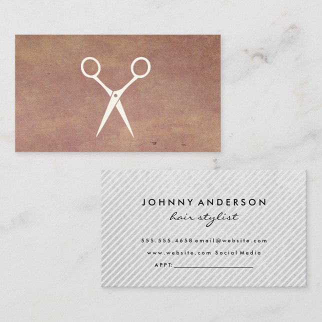Cartão De Horário Compromisso de Tesoura Silver Stylist para Cabelos (Frente/Verso)