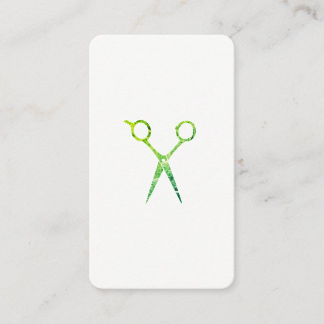 Cartão De Horário Compromisso de Tesoura Verde Moderna Grunge (Frente)