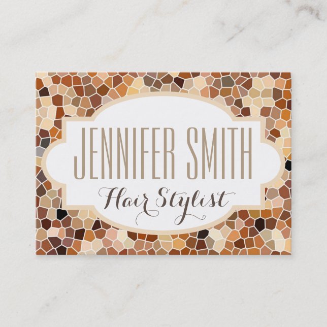 Cartão De Horário Compromisso do Salão de Hairdresser do Azulejo Mos (Frente)