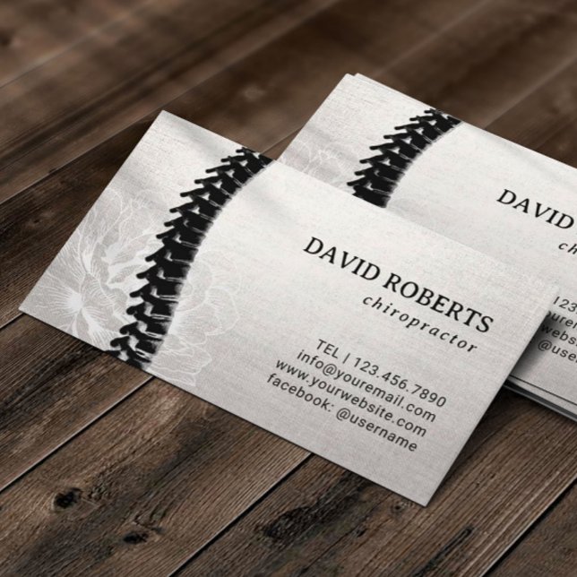 Cartão De Horário Compromisso Floral da coluna Acupuntura Chiropract (Criador carregado)