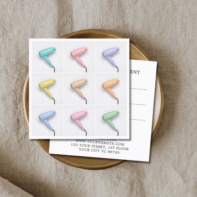 Cartão De Horário Compromisso Fotográfico dos Secadores de Cabeleire (Criador carregado)