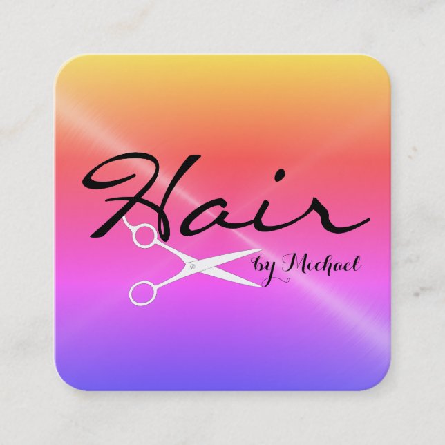 Cartão De Horário Compromisso Hair Stylist com metal sem manchas apa (Frente)