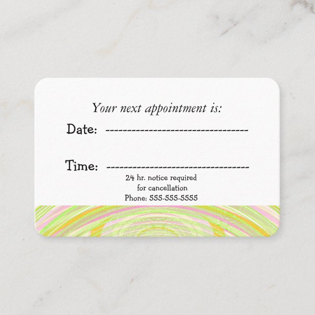 Cartão De Horário Compromisso Médico do Arco Arco Arco Arco Moderno (Frente)