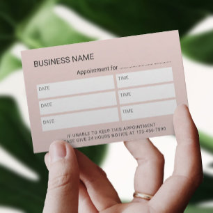 Cartão De Horário Compromisso Spa Elegante de Blush Pink e Marble Sa