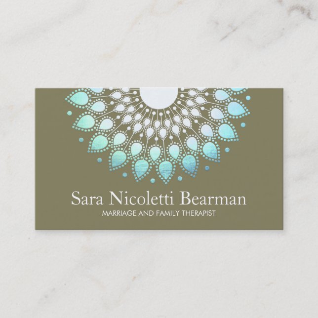 Cartão De Horário Compromisso Terapêutico da Família Lotus Azul (Frente)