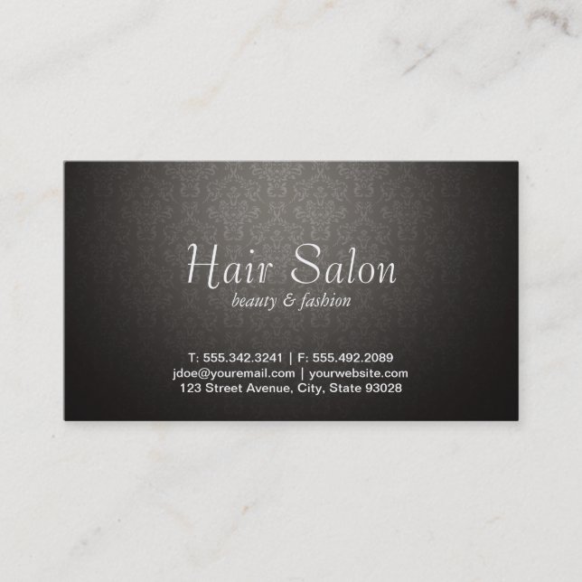 Cartão De Horário Compromisso Vignette do Damask (Frente)