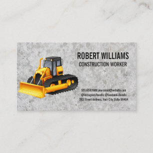Cartão De Horário Construção Bulldozer Veículo industrial