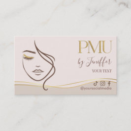 Cartão De Horário Consulta de PMU Bege e Dourado Elegante
