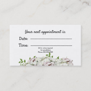 Cartão De Horário Consulta Médica Floral Beijo Branco