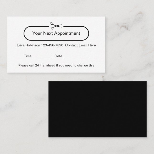 Cartão De Horário Cool Beauty Hair Styling Appointment Cards (Frente/Verso)