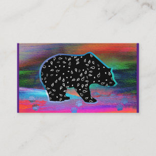 Cartão De Horário Cores Claras do Norte de Espírito Urso Preto
