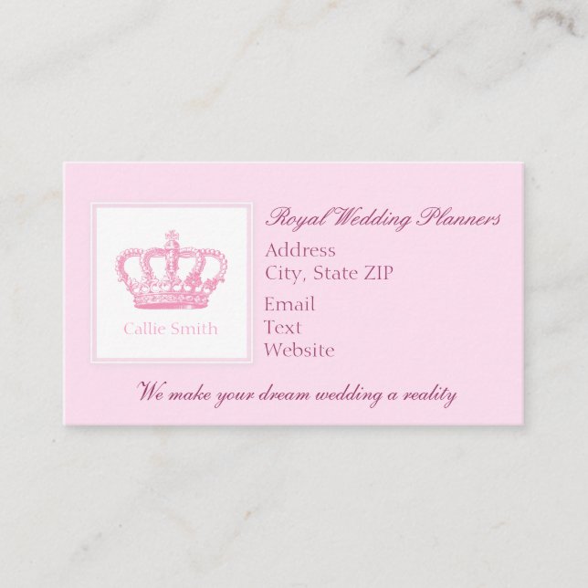 Cartão De Horário Coroa rosa-branca (Frente)