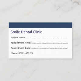 Cartão De Horário Corporate Dental Appointment Card Dark Blue