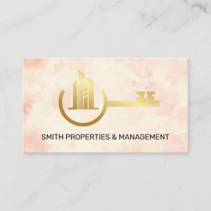 Cartão De Horário Corretor de Imóveis Logotipo Gold Properties Key
