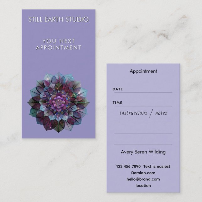 Cartão De Horário Council of Leaves | Mandala (Frente/Verso)