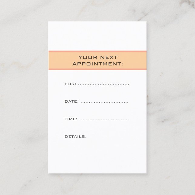 Cartão De Horário Custom Plain Appointment Reminder Template (Frente)