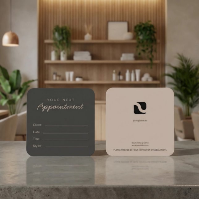 Cartão De Horário Dark Premium modern chic Salon Appointment Card (Criador carregado)