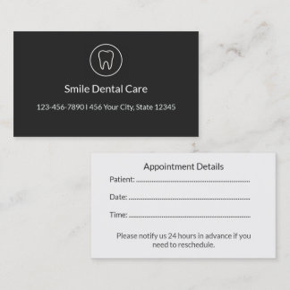 Cartão De Horário Dental Appointment Card for Medical Clinics
